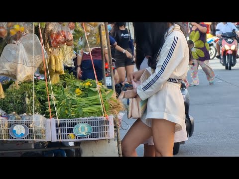 Jomtien, Pattaya Beach and Soi Buakhao. 09 Aug 2021 l Thailand 4K