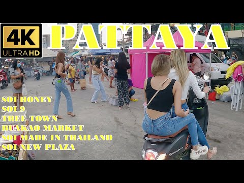 Pattaya 4 Km Route in 16 Minutes  Pattaya Second Road-Soi Honey-Soi 9-Tree Town-Soi Made in Thailand