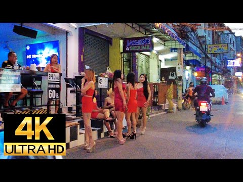 Pattaya 4K Ride Soi Honey, Soi 6, TREE TOWN, Walking Street, Soi Bua khao, April 2022.