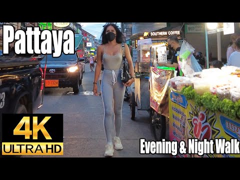 Pattaya 4K Walk Soi Buakhao, Soi Honey, Soi Diana, Evening & Night. 30th Nov.