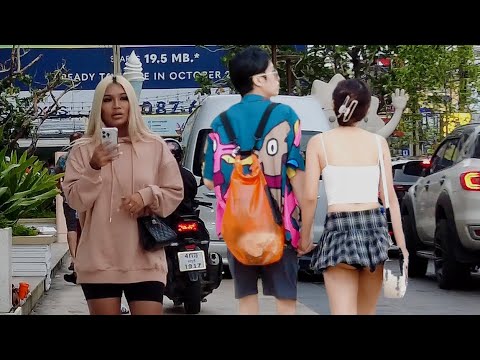 Pattaya. Another day in paradise, exciting scenes in streets. Thailand 2024
