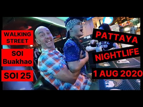 Pattaya nightlife, 2 August 2020, walking street, soi Buakhao  ENJOY VIDEO