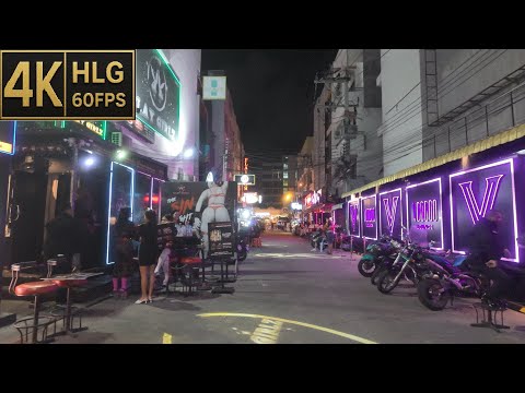 [4K HLG] Buakhao Road Midnight View | Pattaya | Walking Tube | 20250509