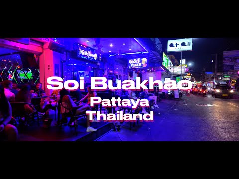 Thailand's bars, neon & nightlife: Walking along Soi Buakhao in Pattaya, 4K